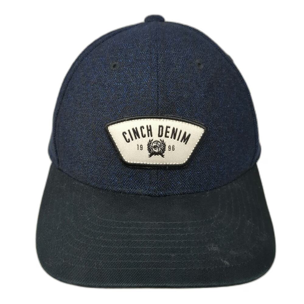Cinch Snapback Hat Blue One Size Heathered Patch Contrast Brim Adjustable Cap